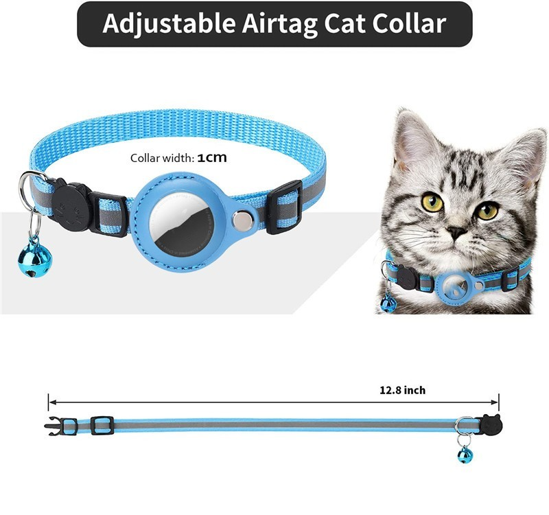 PfotenTrack Reflektierendes Halsband mit AirTag-Halterung