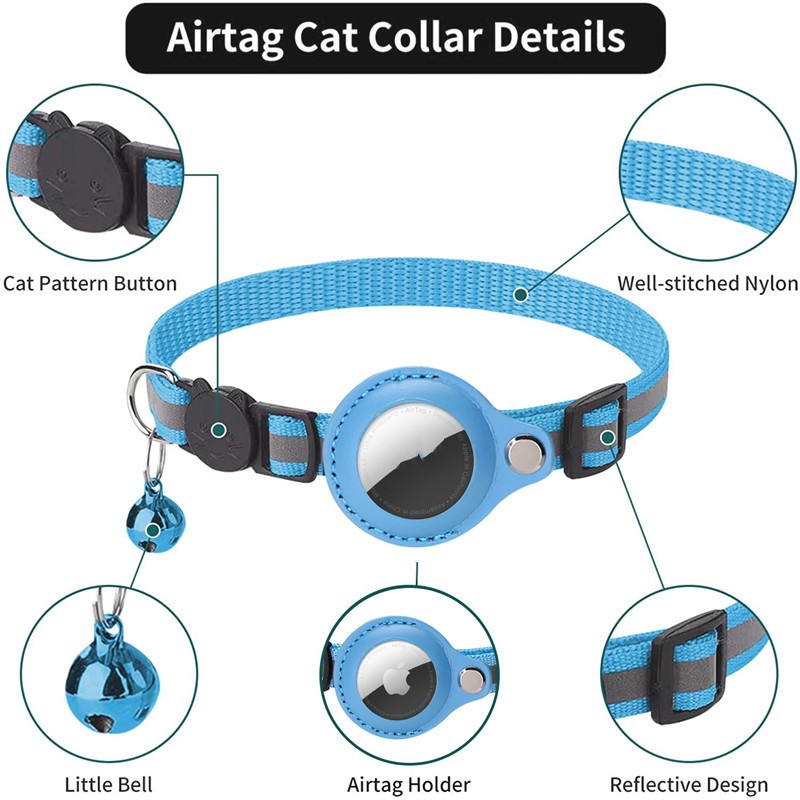 PfotenTrack Reflektierendes Halsband mit AirTag-Halterung
