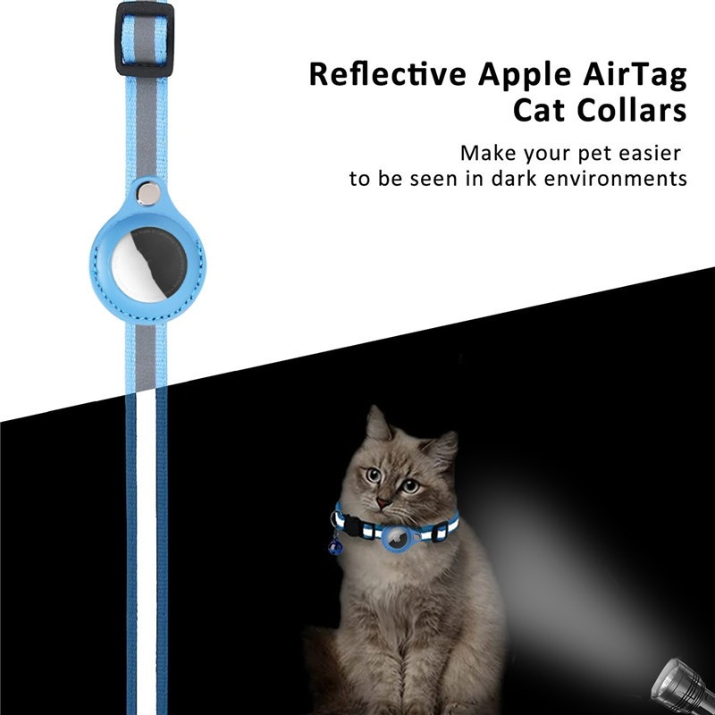 PfotenTrack Reflektierendes Halsband mit AirTag-Halterung